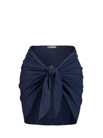 Change of Scenery Liv Textured Cover-Up Swim Sarong in Marine Blue Metallic at Nordstrom