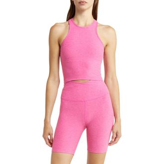 Beyond Yoga Studio Crop Tank in Deep Pink Heather at Nordstrom, Size X-Large