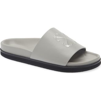 Off-white Pool Time Slide Sandal in Grey Grey at Nordstrom Rack, Size 9Us / 42Eu