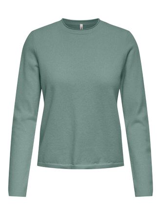 Only Strickpullover ONLY ONLLOYAL LS ONECK KNT NOOS, Damen, Gr. M, chinois gr&uuml;n detail:melange, Strick, Obermaterial: 80% Polyester, 20% Nylon, meliert, no