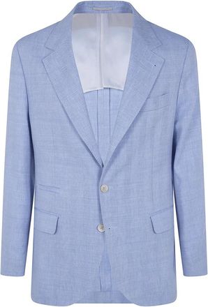 Brunello Cucinelli Suit-Tape Classic Jacket - Heren - Business blazers - Blauw - L - Leer - Kostuums