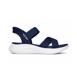 Skechers Ultra Flex 3.0 Sandal - Never Womens Ankle Strap Sandals Navy Textile - Size UK 5.5
