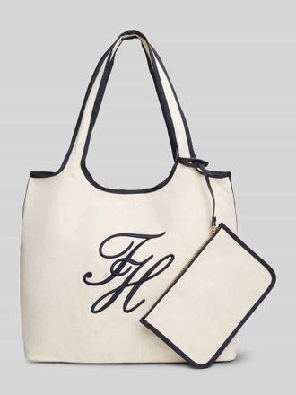 Tommy Hilfiger Strandtasche aus Baumwoll-Leinen-Mix in Offwhite, Gr&ouml;&szlig;e 1