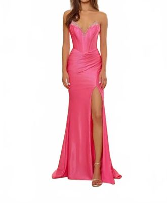 Nox Anabel Womens Plunge V Neck Dress In Hot Pink