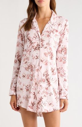 Nordstrom Moonlight Eco Nightshirt in Pink- Brown Botanist Floral at Nordstrom, Size X-Large
