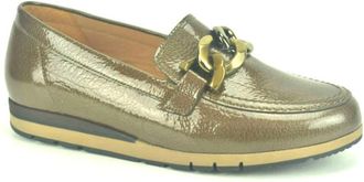 Gabor Veterschoen Mocassin met Bronzen Details - Dames - Loafers - Geel - 39 EU - Leer - Schoenen