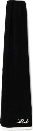 Karl Lagerfeld K/Signature Kasjmier Blend Sjaal - Dames - Wintersjaals - Zwart - ONE Size - Kasjmier - Accessoires
