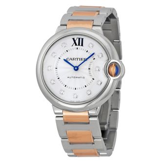 Cartier Pre-owned Cartier Ballon Bleu Silver Dial Steel and 18kt Rose Gold Unisex Watch WE902031