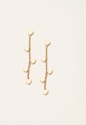 Fat Face FatFace Gold Tone Heart Chain Earrings