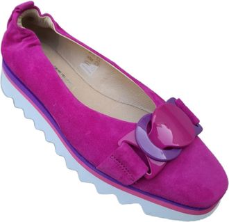 Softwaves Womens Suede Loafer In Fuschia