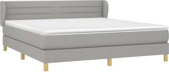 vidaXL Vidaxl - Cama Box Spring Con Colch&oacute;n Tela Gris Claro 160x200 Cm