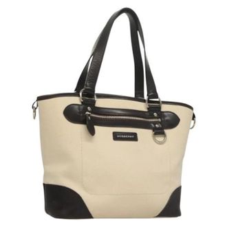 Burberry Tweedehands Canvas handtassen - Dames - Vintage Handtas - Beige - ONE Size - Leer - Vintage