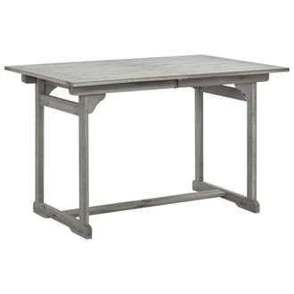 Berkfield Home Durable Garden Dining Table (120-170)x80x75 cm Solid Acacia Wood in Grey