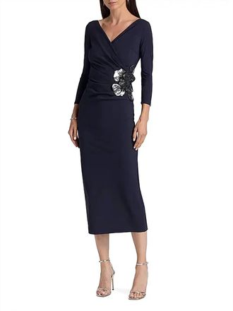La Petite Robe Di Chiara Boni Onori Sequined Floral Cocktail Dress In Midnight