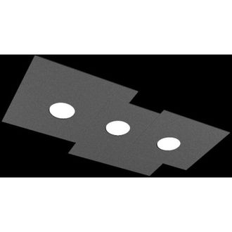 Top-Light Toplight Plafoniera da soffitto rettangolare 3 luci Plate con attacco GX53, struttura colore antracite, design moderno 65x37x3cm