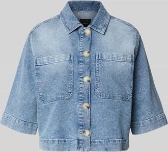 Zero Boxy Fit Jeansbluse mit Brusttaschen in Jeansblau, Gr&ouml;&szlig;e 34