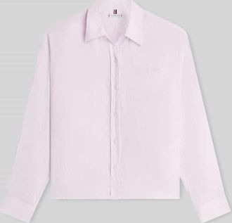 Tommy Hilfiger Oversize Bluse aus reinem Leinen in Rosa, Gr&ouml;&szlig;e XS