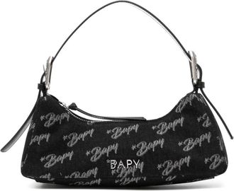 Bapy by A Bathing Ape monogram denim shoulder bag - women - Cotton/Cellulose Acetate/Cotton - One Size - Black