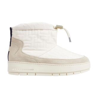 Tommy Hilfiger Schoenen, Dames, Wit, 41 EU, Suède, Monogram Snowboots