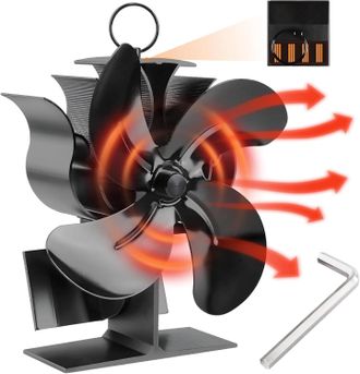 OEM Ventilador De Chimenea, 4 Aspas Ventilador De Estufa, Estufa De Lena Silencioso No El&eacute;ctrico Para Madera/le&ntilde;a/chimenea