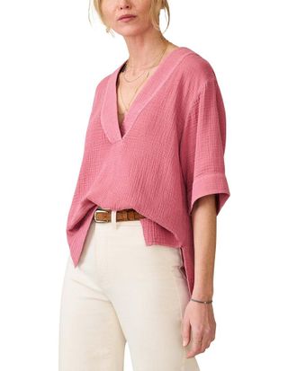 Faherty Dune Cotton Gauze Top