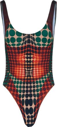 Jean Paul Gaultier Re-edition printed swimsuit - Rosso