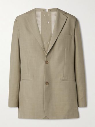BETTTER + Net Sustain Blazer Convertibile In Misto Lana Dina - Verde