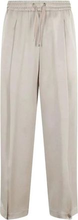 Herno Broeken, Dames, Beige, S, Acetate Casual Pants