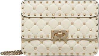 Valentino Garavani Ivory Rockstud Spike Small Shoulder Bag