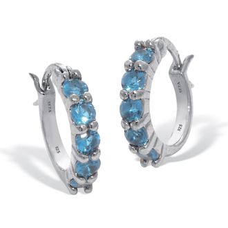 Palm Beach Jewelry Birthstone Sterling Silver Huggie Hoop Earrings