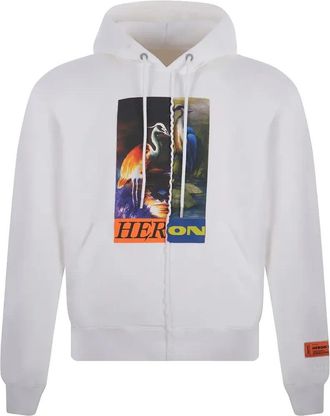 Heron Preston Split Herons Hoodie White Orange Multi HMBB021F21JER0010122