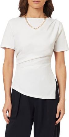 Scotch & Soda Gathered Asymmetric Tee in Brilliant White at Nordstrom Rack, Size X-Small