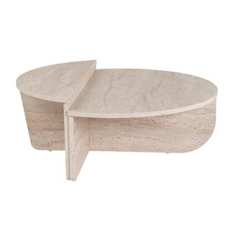 Hanah Home Tavolino Basso Da Salotto Design Asimmetrico 90x60cm Orion - Beige