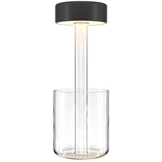 Maytoni Maytoni AI Collaboration Lámpara de mesa LED moderna, recargable e integrada, regulable, transparente, con control táctil, 120 lm, pantalla dorada