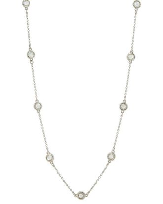 Savvy Cie Jewels Silver Cz Statement Necklace