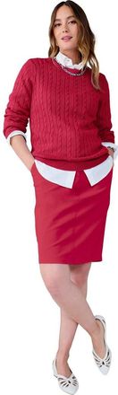 Jessica London Cable Crewneck Sweater in Classic Red at Nordstrom, Size Large