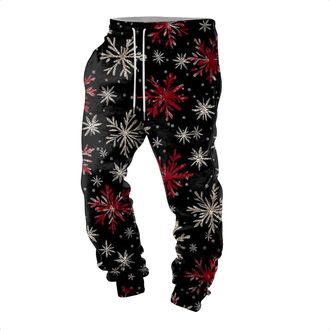 Generic Christmas Trousers Men Fleece Jogging Bottoms Casual Thermals Tracksuit Bottoms Sweatpant Christmas Winter Warm Trousers Mens Stretch Regular Fit Trai
