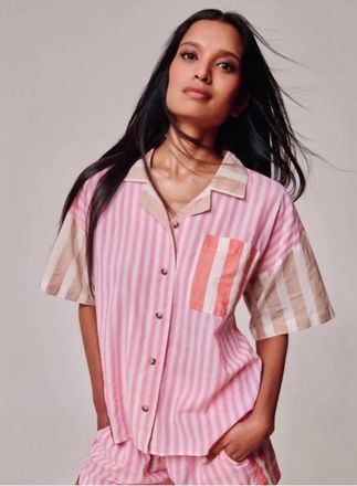 Echo Cassis Camp Shirt In Beach Pink