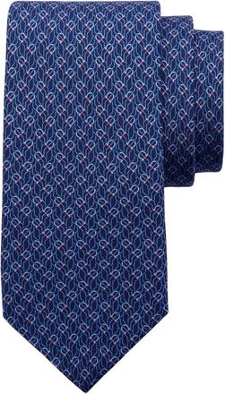 Ferragamo Corbata de seda con estampado Tetris - Accessories - Hombre - Azul - ONE SIZE