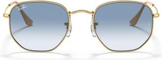 Ray-Ban Sunglasses Rb3548 001/3 F Hexagonal Gold/Blue Unisex