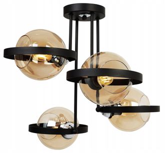 OEM L&aacute;mpara Colgante Moderna De Anillo De Vidrio Color Miel