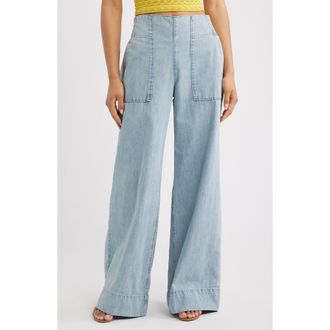 Free People We The Free Breezy Pull-On Wide Leg Jeans in Dusk at Nordstrom, Size X-Large