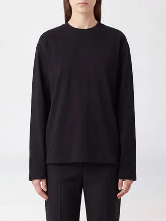Jil Sander T-shirt a maniche lunghe in cotone con scollo a girocollo