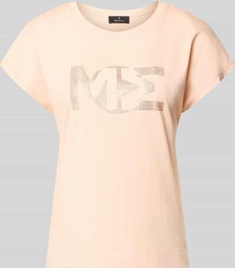Monari Regular Fit T-Shirt mit Ziersteinbesatz in Apricot, Gr&ouml;&szlig;e 34