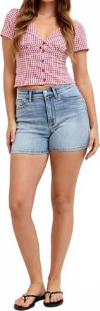 Judy Blue High Waist Slim Denim Short In Blue