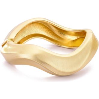 Adornia Wavy Hinged Bangle Bracelet in Gold at Nordstrom Rack