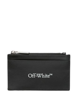 Off-white Bookish card holder - men - Calf Leather/Cotton/Polyamide/Acrylic/Viscose - One Size - Black