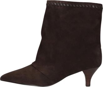 Toral Shoes Maeve Enkellaarsjes - Dames - Laarzen met Hak - Bruin - 38 EU - Leer - Schoenen