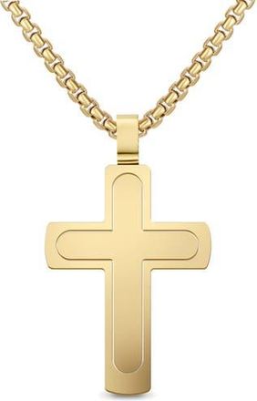Edforce Mens Two Layer Cross Necklace in Gold at Nordstrom Rack