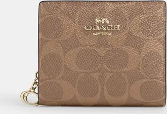 Coach Snap Wallet In Signature Canvas